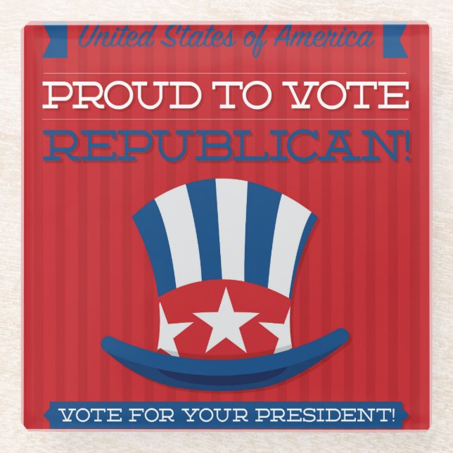 Republican Glass Coaster (Front)