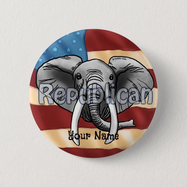 Republican Grey Elephant pin (Front)