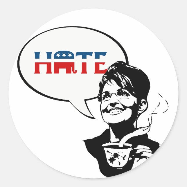 REPUBLICAN HATE CLASSIC ROUND STICKER (Front)