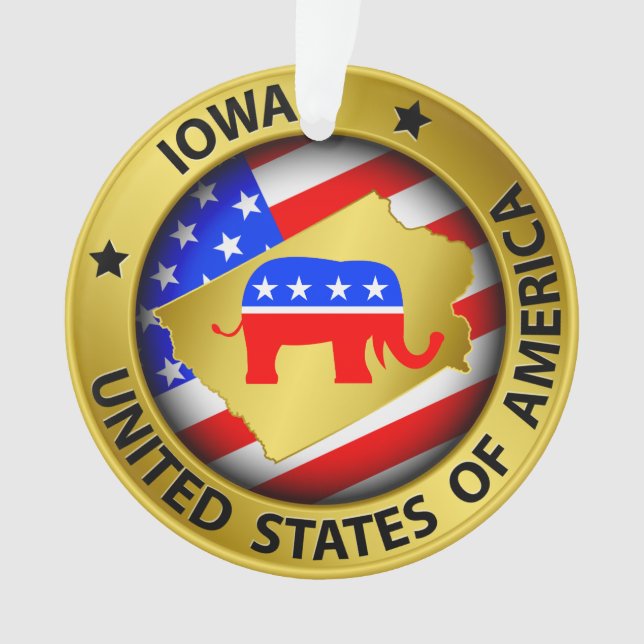 Republican Iowa Ornament - SRF (Front)