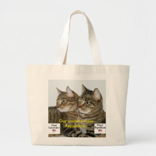 Republican Kitties Large Tote Bag