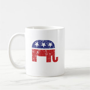Republican Original Elephant Distressed Coffee Mug