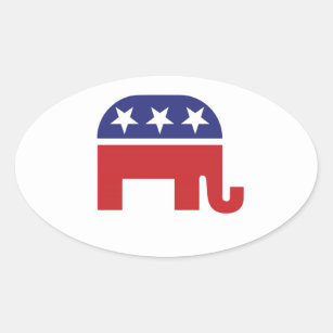 Republican Original Elephant Oval Sticker