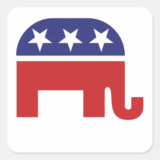 Republican Original Elephant Square Sticker (Front)
