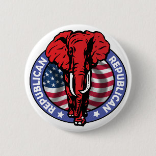 Republican Party Elephant - McCain 6 Cm Round Badge