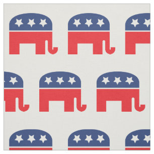 Republican Party Elephant   Red, White & Blue Fabric