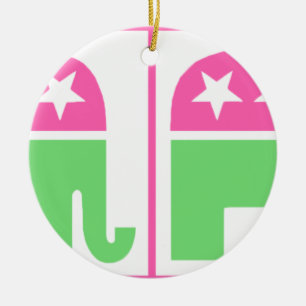 republican party elephant with border ceramic ornament
