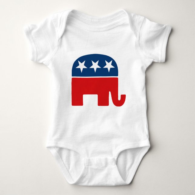 Republican Party Logo - GOP Elephant Baby Bodysuit (Front)