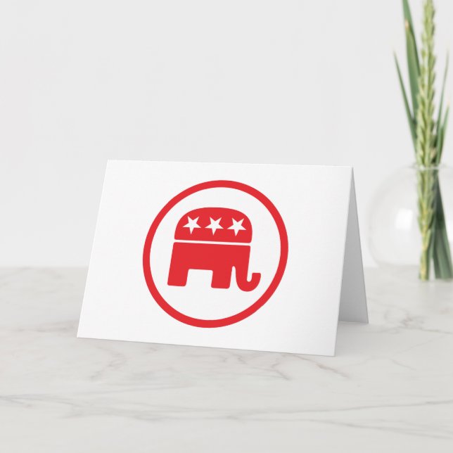 Republican Party Political Symbol (Elephant) Card (Front)