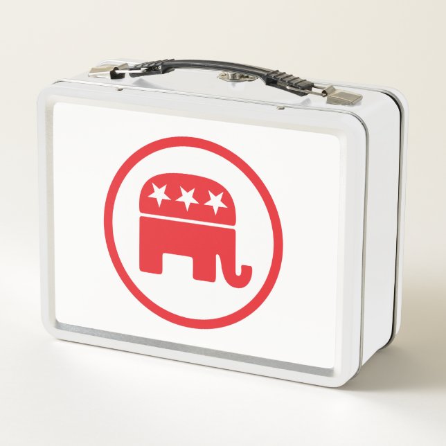 Republican Party Political Symbol (Elephant) Metal Lunch Box (Back)