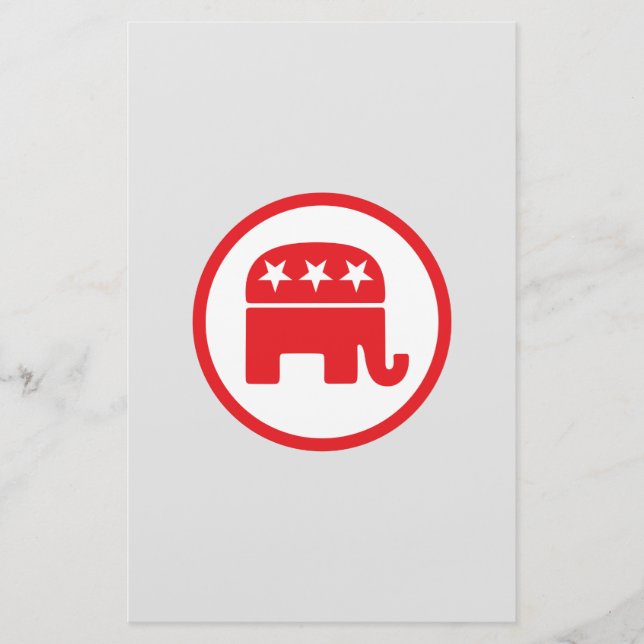 Republican Party Political Symbol (Elephant) Stationery (Front)