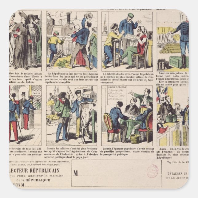 Republican propaganda square sticker (Front)