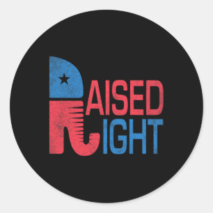 Republican - Raised Republican Vintage Gift Tee Classic Round Sticker