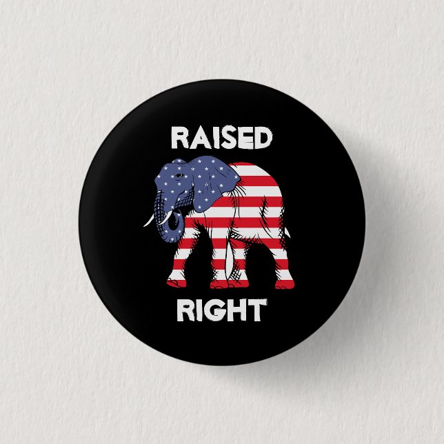 REPUBLICAN, RAISED RIGHT ELEPHANT PIN (Front)