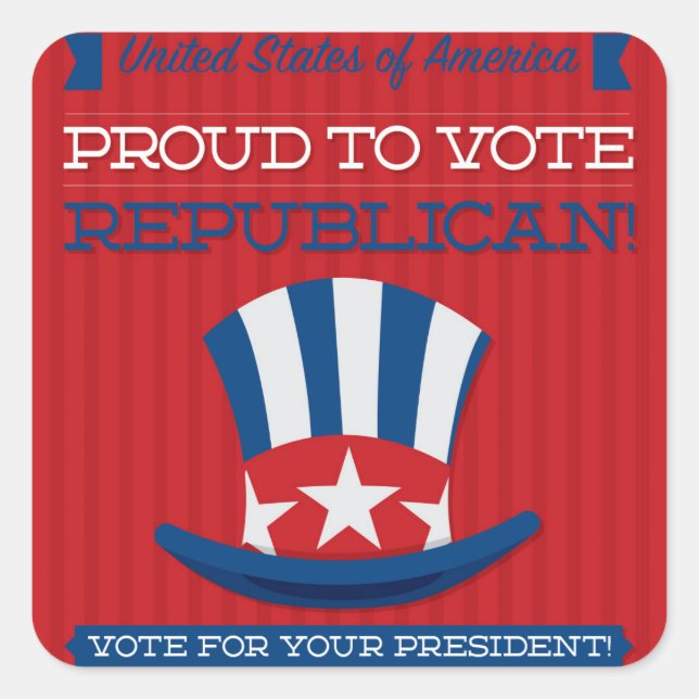 Republican Square Sticker (Front)
