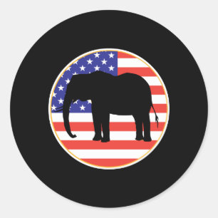 republican symbol elephant design classic round sticker