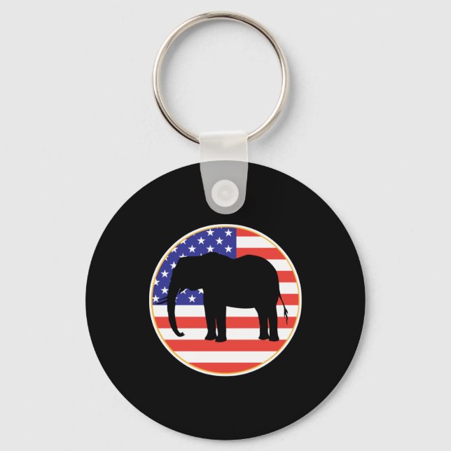 republican symbol elephant design key ring (Front)
