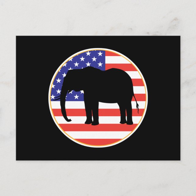 republican symbol elephant design postcard (Front)