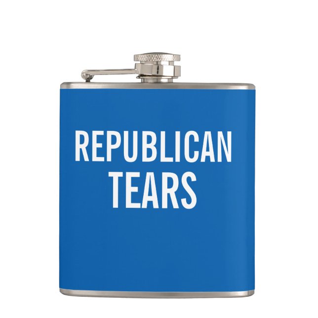 Republican Tears Democrat colour scheme Hip Flask (Front)