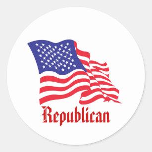 Republican/USA/American Flag Classic Round Sticker