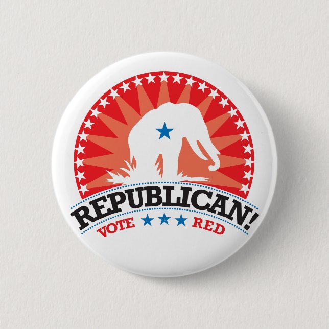 Republican! Vote Red! 6 Cm Round Badge (Front)