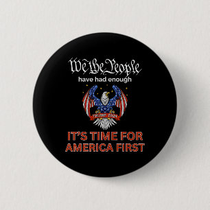 Republican Vote Trump 2024 America First We The Pe 6 Cm Round Badge