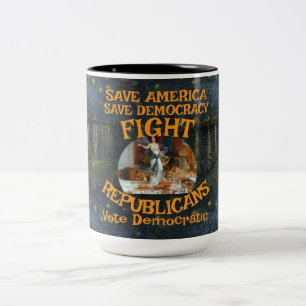 REPUBLICAN ZL X1 KP PARTY VOTE ELECTION COST T Two-Tone COFFEE MUG
