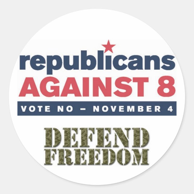 Republicans Against 8 Stickers (Front)