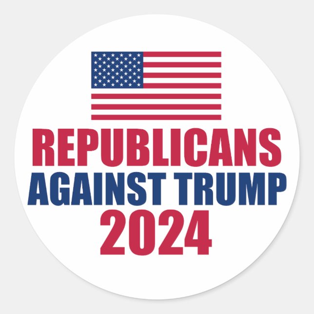 Republicans Against Trump 2024 Election Classic Round Sticker (Front)