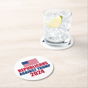 Republicans Against Trump 2024 Election Round Paper Coaster