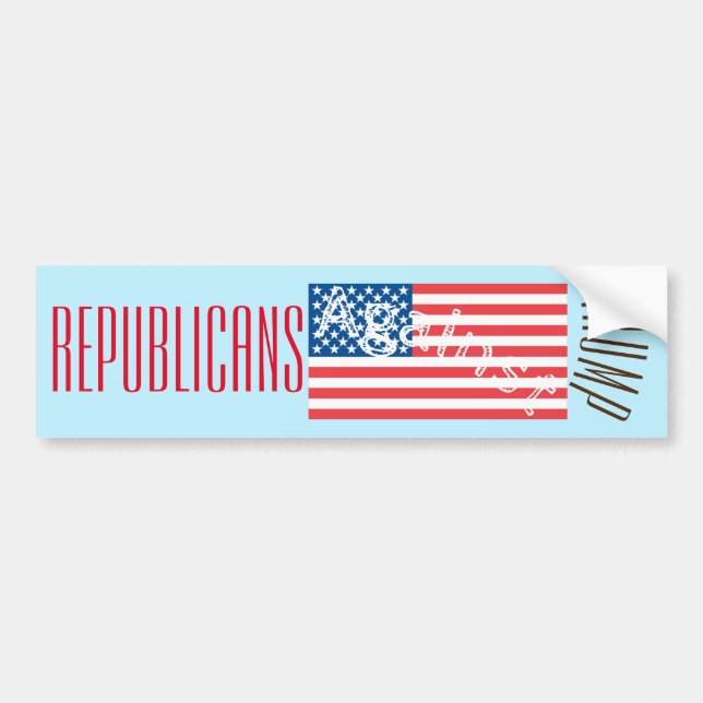 REPUBLICANS AGAINST TRUMP BUMPER STICKER (Front)