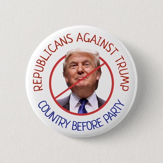 Republicans Against Trump, Country Before Party 6 Cm Round Badge (Front)
