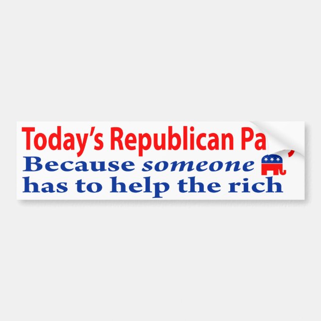 Republicans are Rich People Bumper Sticker (Front)