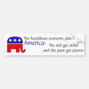 Republicans economic plan bumper sticker