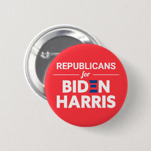 Republicans for Biden Harris Custom Text Red 6 Cm Round Badge