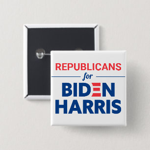 Republicans for Biden Harris Custom Text White 15 Cm Square Badge