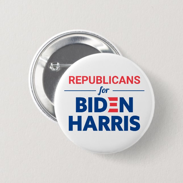 Republicans for Biden Harris Custom Text White 6 Cm Round Badge (Front & Back)