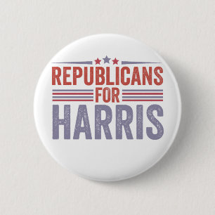 Republicans For Harris Election 2024  6 Cm Round Badge