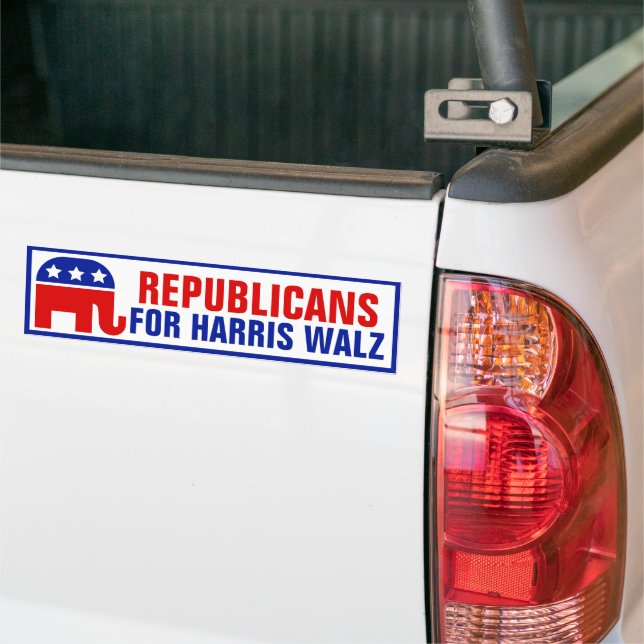 Republicans for Harris Walz | Elephant For Kamala  Bumper Sticker (On Truck)