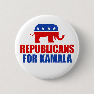 Republicans for Kamala Harris Elephant 6 Cm Round Badge