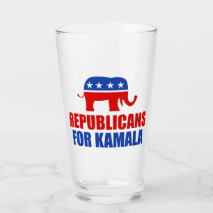 Republicans for Kamala Harris Elephant Glass