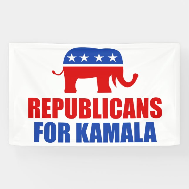 Republicans for Kamala Harris Elephant Political Banner (Horizontal)