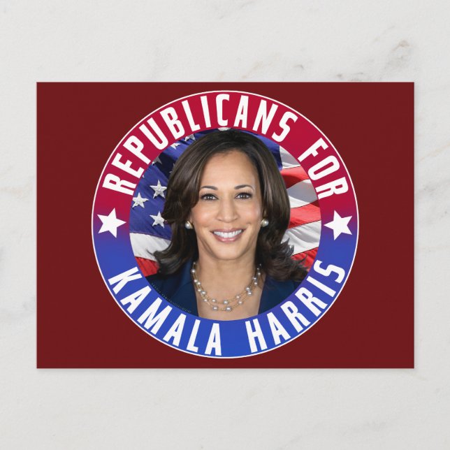 Republicans for Kamala Harris President Photo 2024 Postcard (Front)
