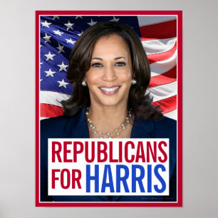 Republicans for Kamala Harris President Photo 2024 Poster