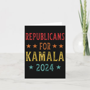 Republicans For Kamala Harris W Waltz 2024 Raglan  Card