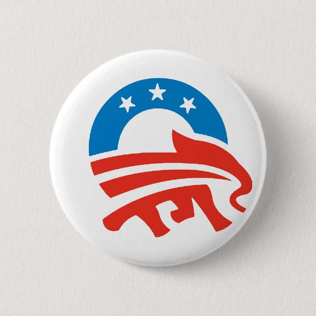Republicans for Obama 6 Cm Round Badge (Front)