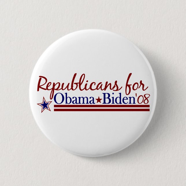 Republicans for Obama Biden 6 Cm Round Badge (Front)