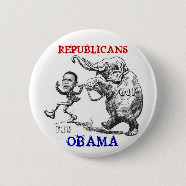 Republicans For Obama Button (Front)