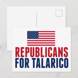 Republicans for Talarico 2026 Senate Election Postcard