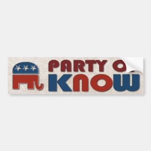 Republicans Party of Know Funny GOP Political Bumper Sticker